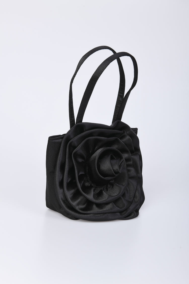 Borsa con rosa in tessuto