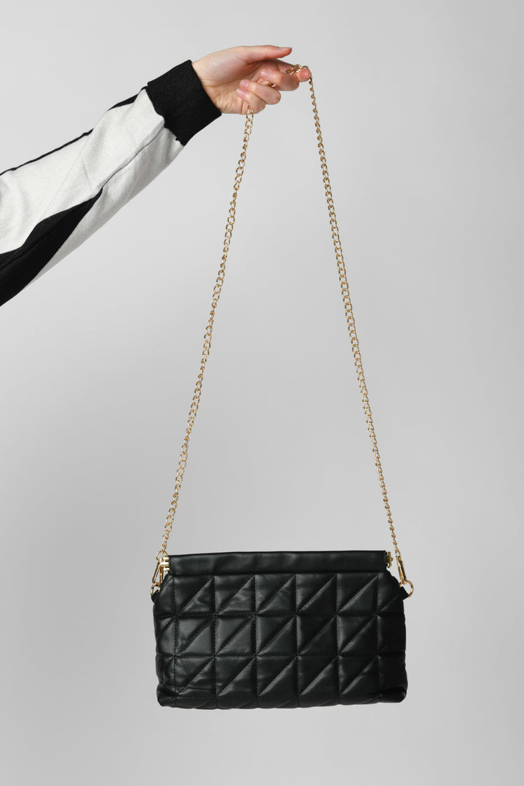 Borsa in similpelle trapuntata