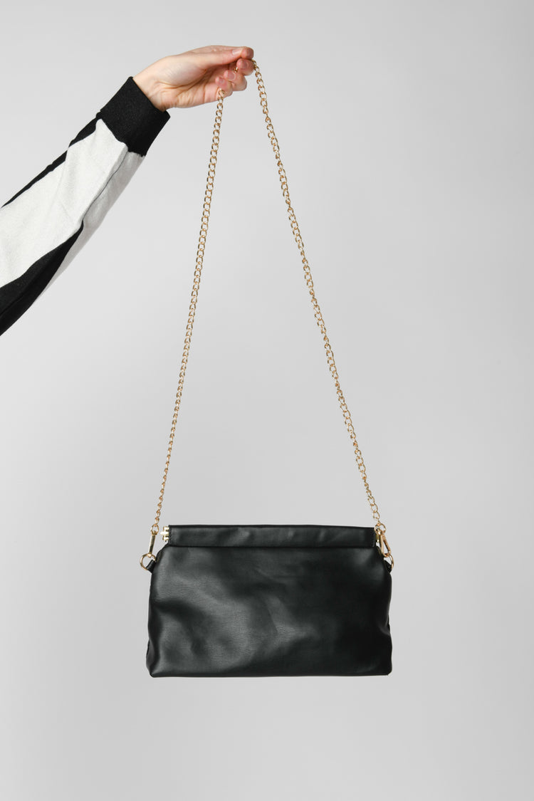 Borsa in similpelle trapuntata