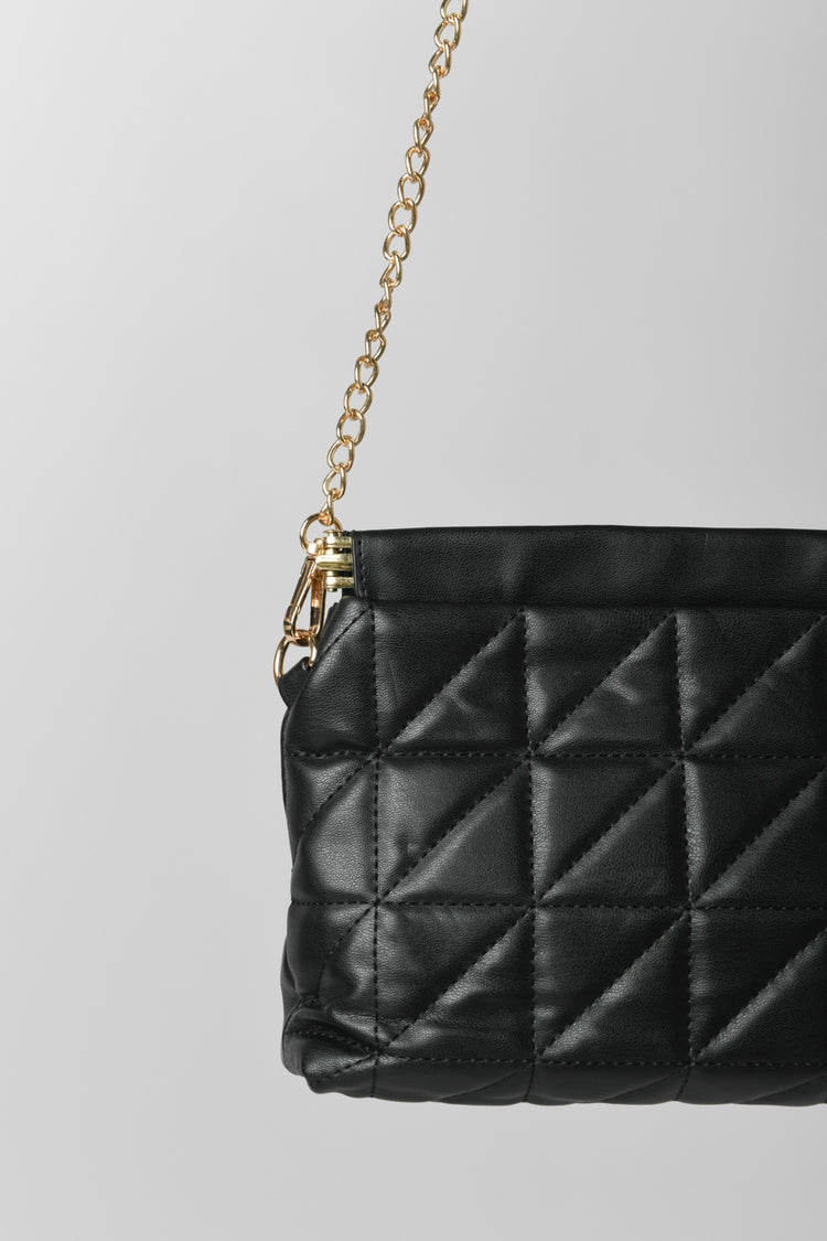 Borsa in similpelle trapuntata