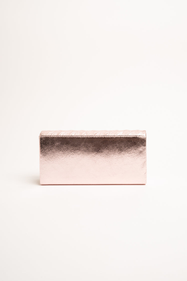 Pochette rosa a pieghe diagonali