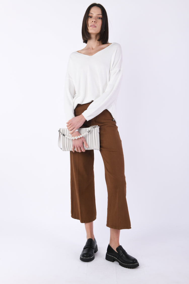 Pochette in similpelle plissé