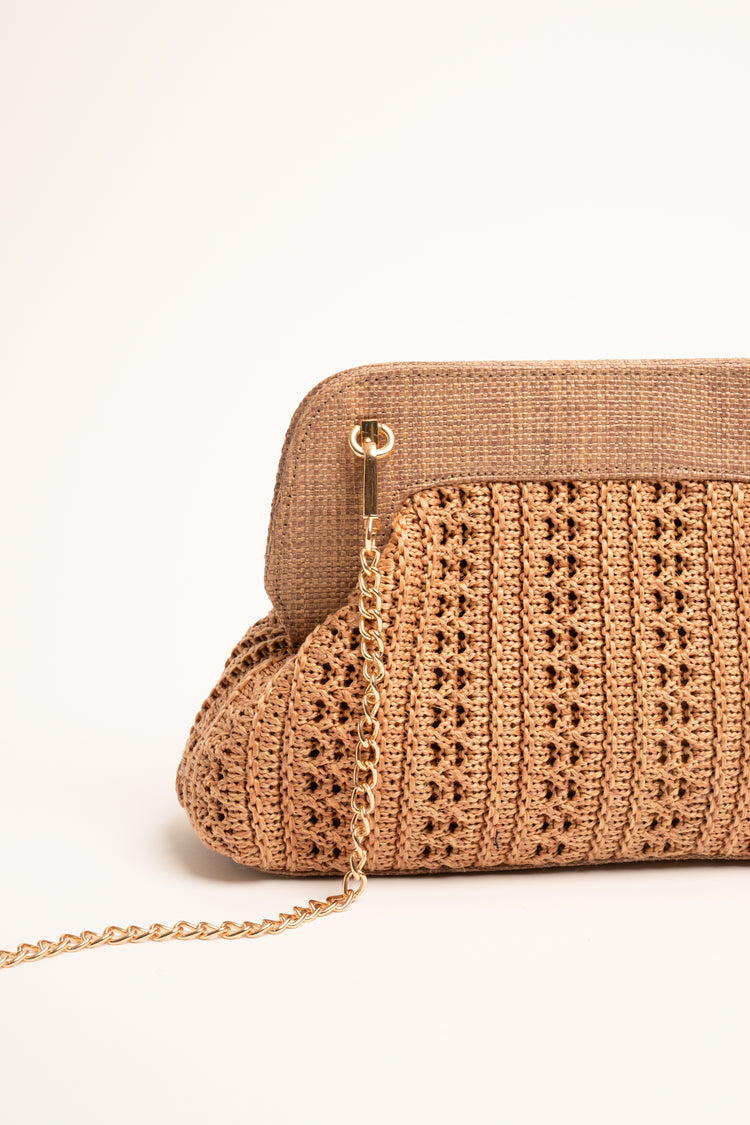 Pochette paglia traforata
