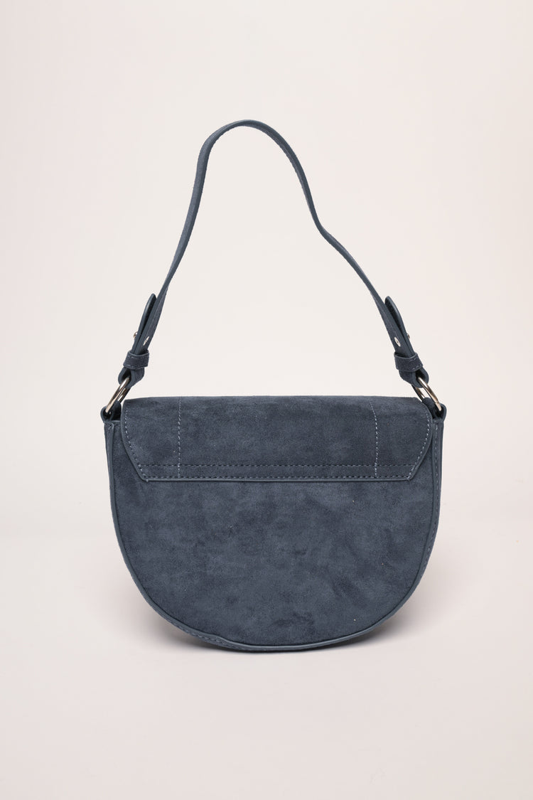 Borsa piccola in similpelle scamosciata blu