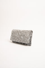 Pochette con paillettes argento