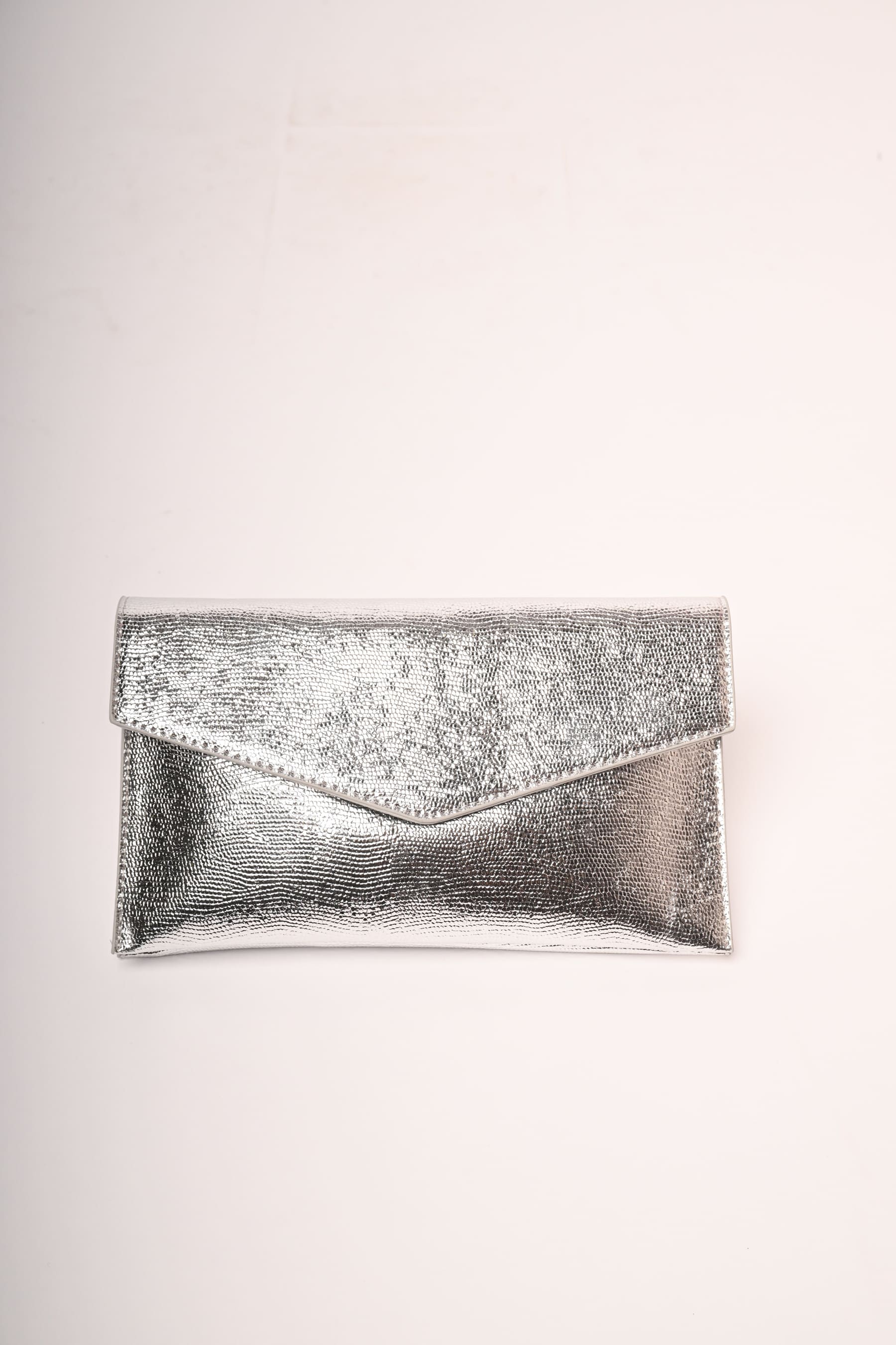 Pochette in similpelle lucida effetto animalier