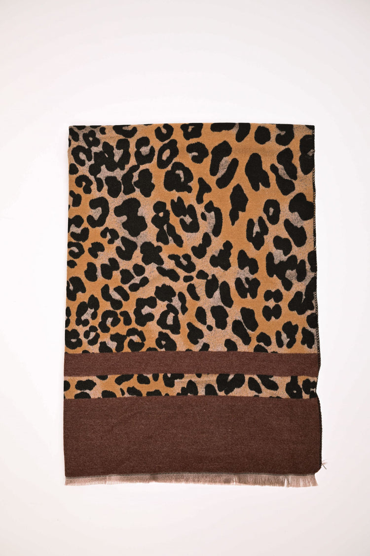 Sciarpa animalier con bande