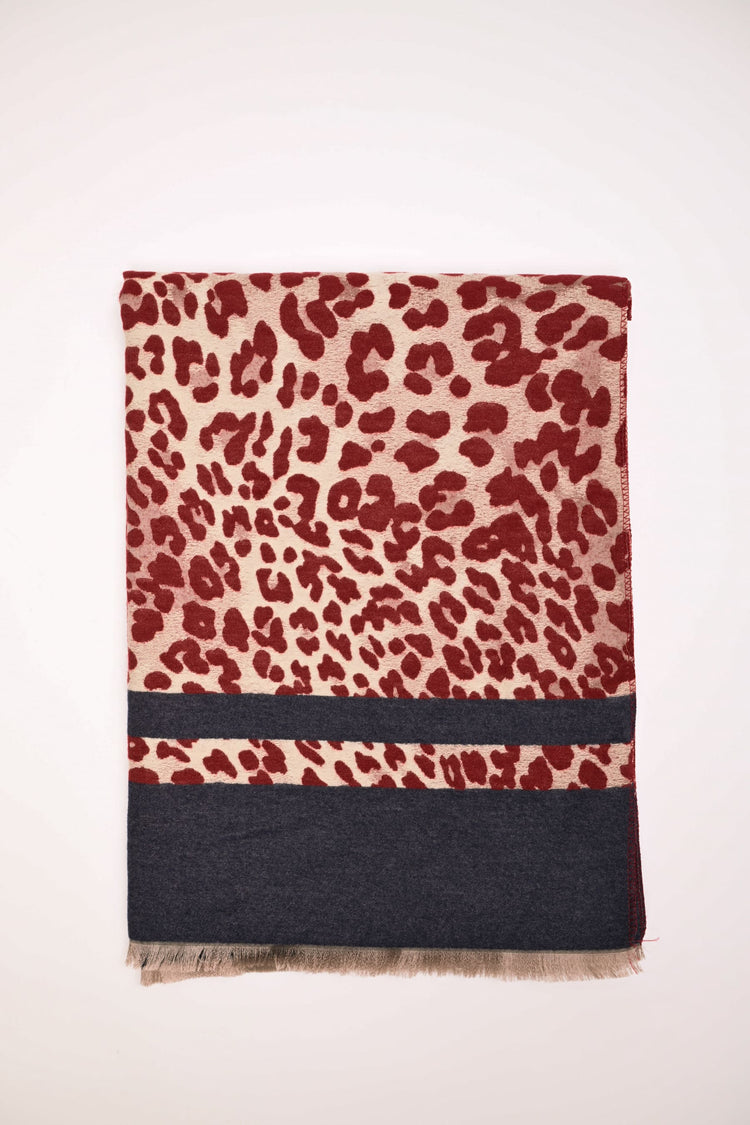 Sciarpa animalier con bande