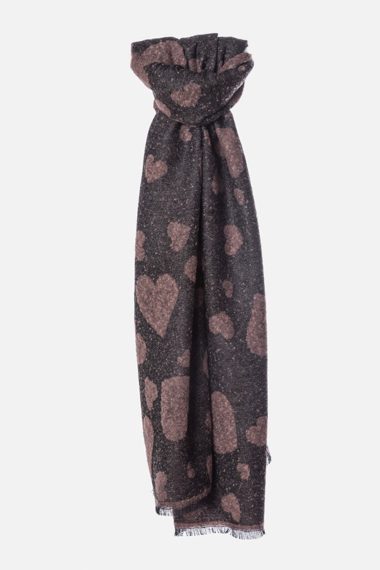 Sciarpa in jacquard a cuori