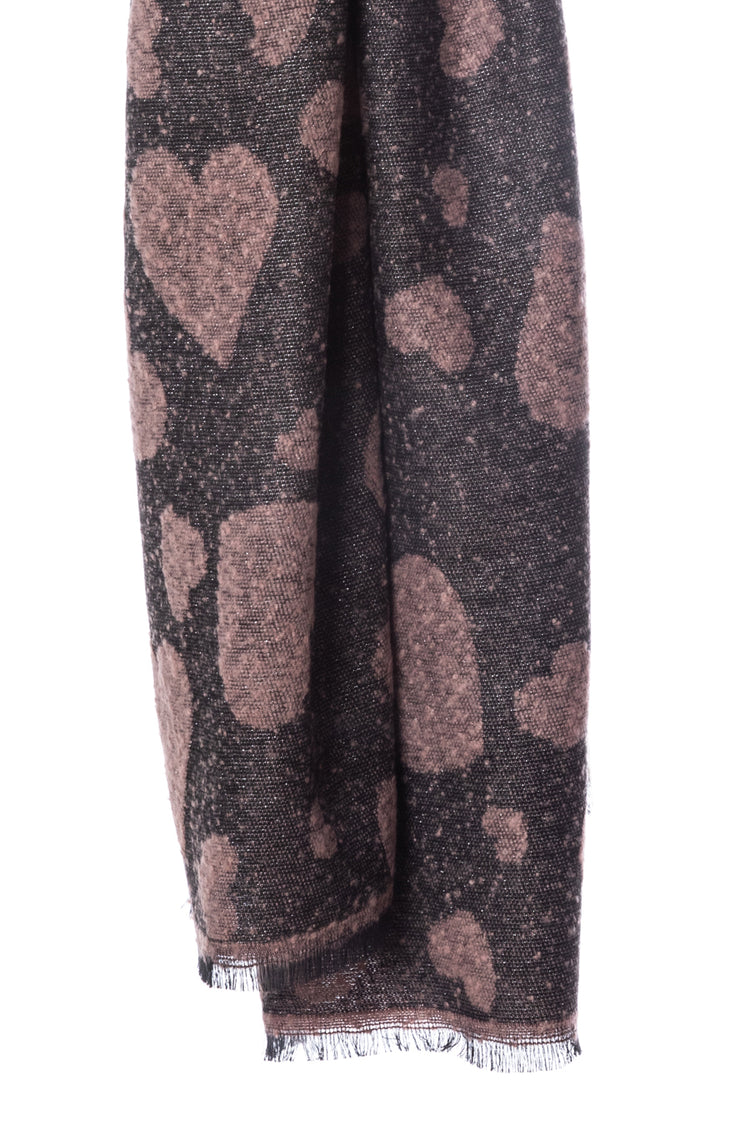 Sciarpa in jacquard a cuori