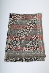 Sciarpa in jacquard animalier a righe