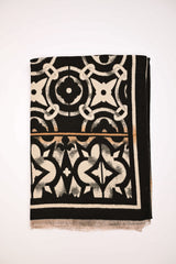 Sciarpa in jacquard geometrico-floreale
