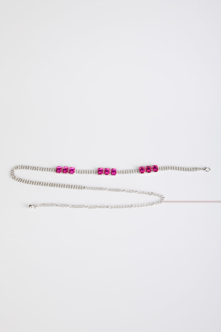 Cintura a catenella con strass