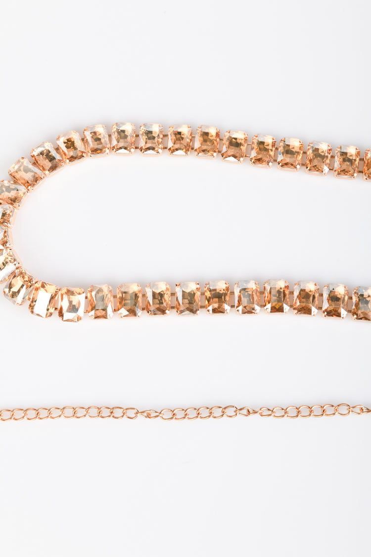 Cintura a catenella con strass