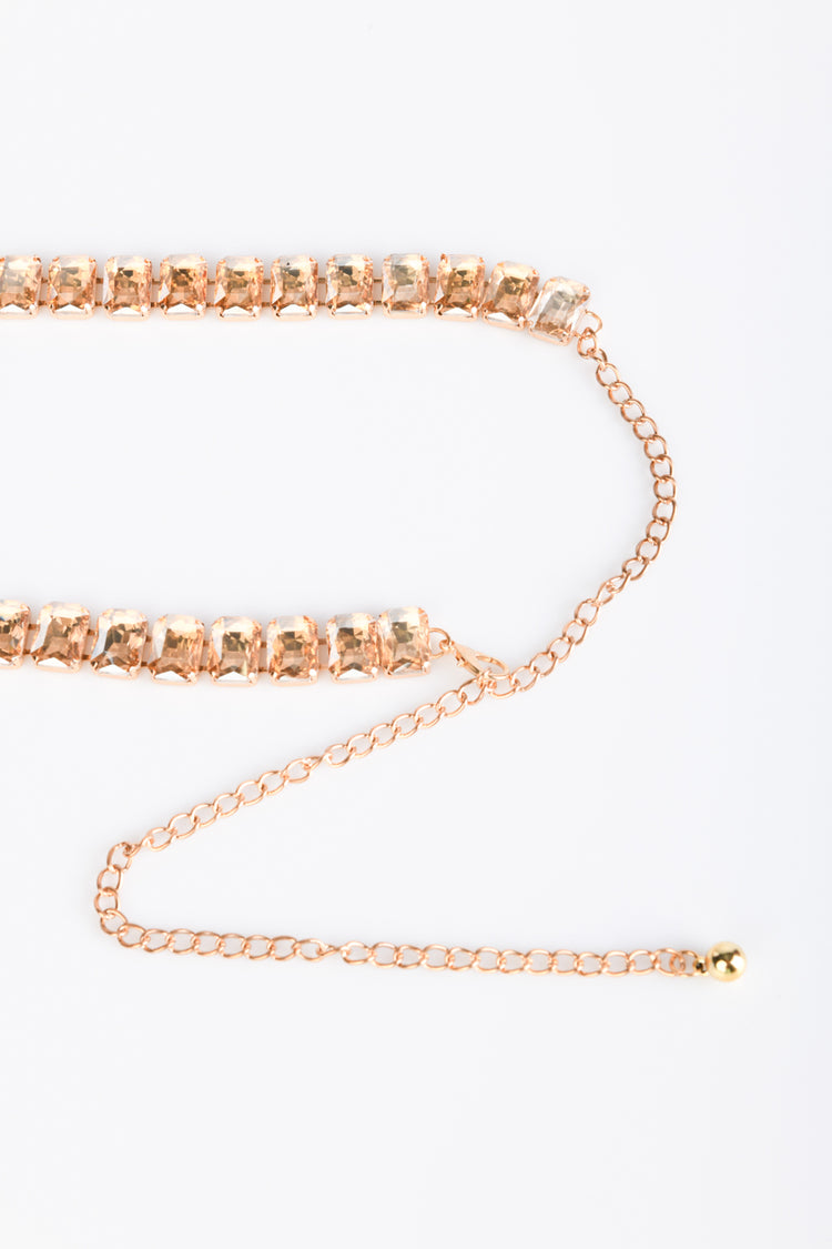 Cintura a catenella con strass