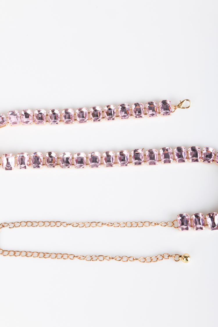 Cintura a catenella con strass