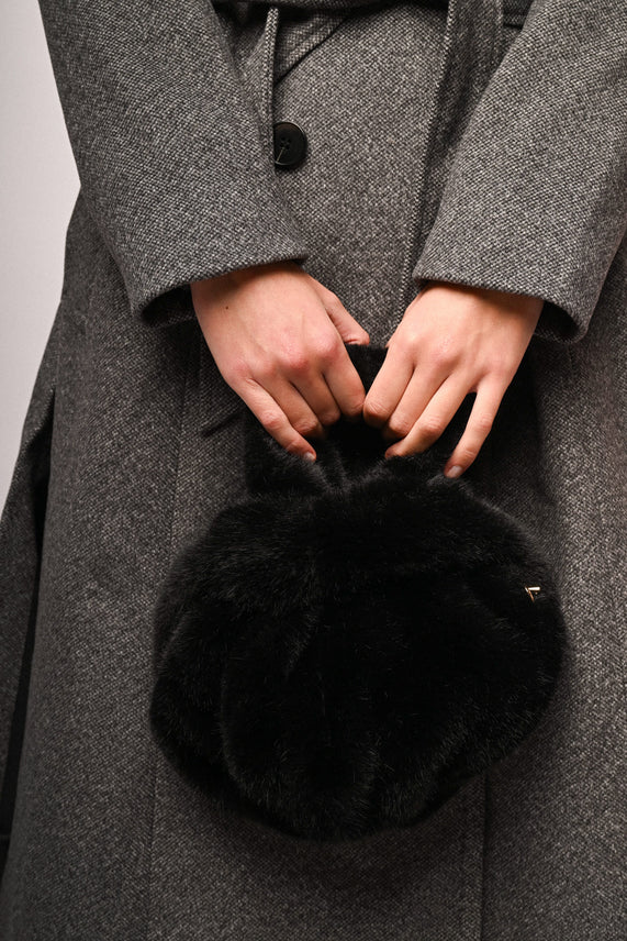 Borsa mini in faux fur