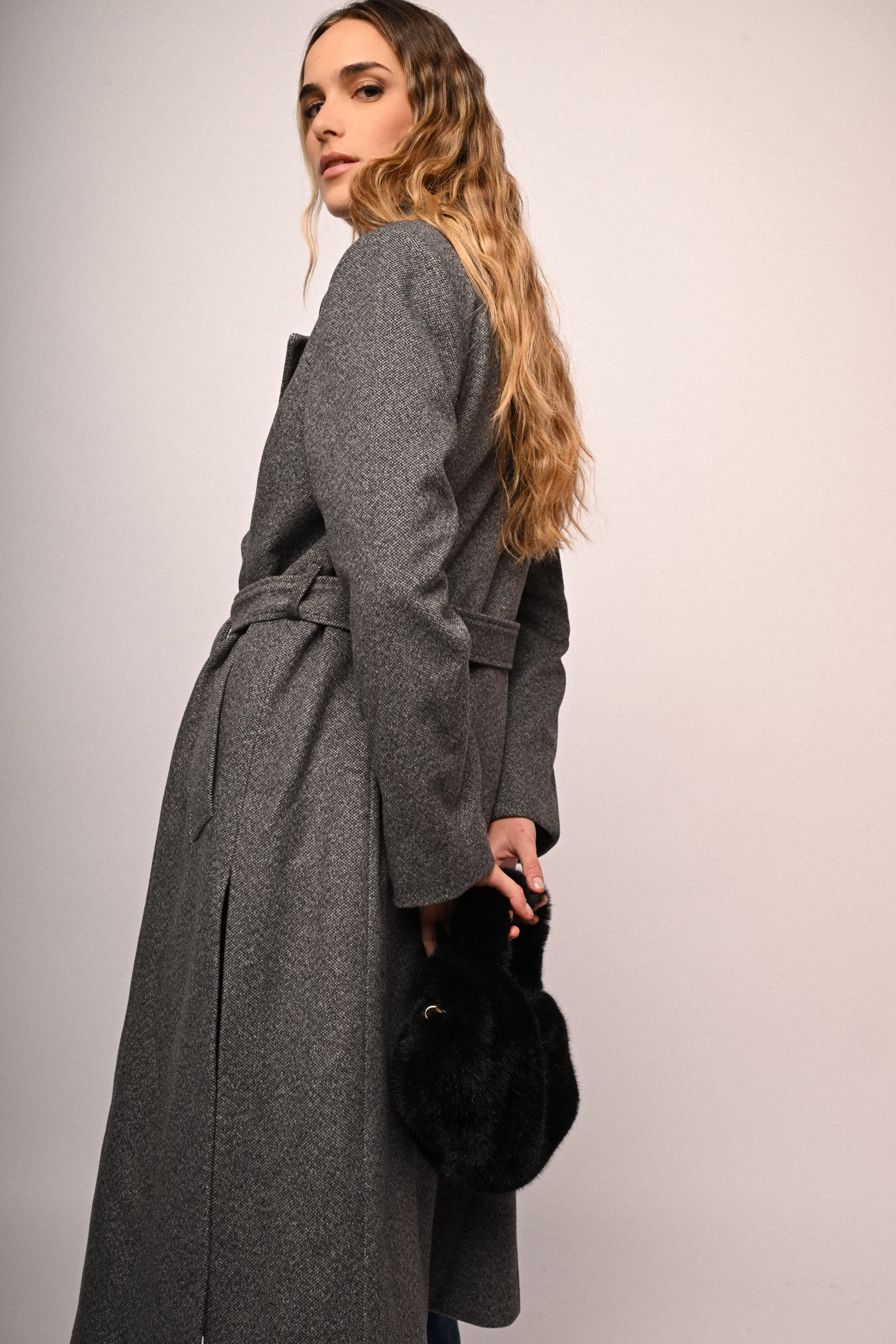 Borsa mini in faux fur