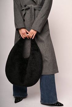 Borsa hobo in faux fur