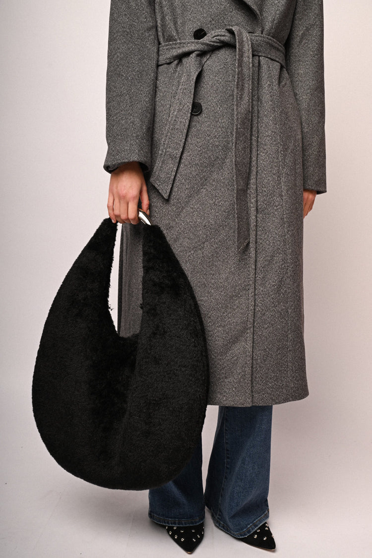 Borsa hobo in faux fur