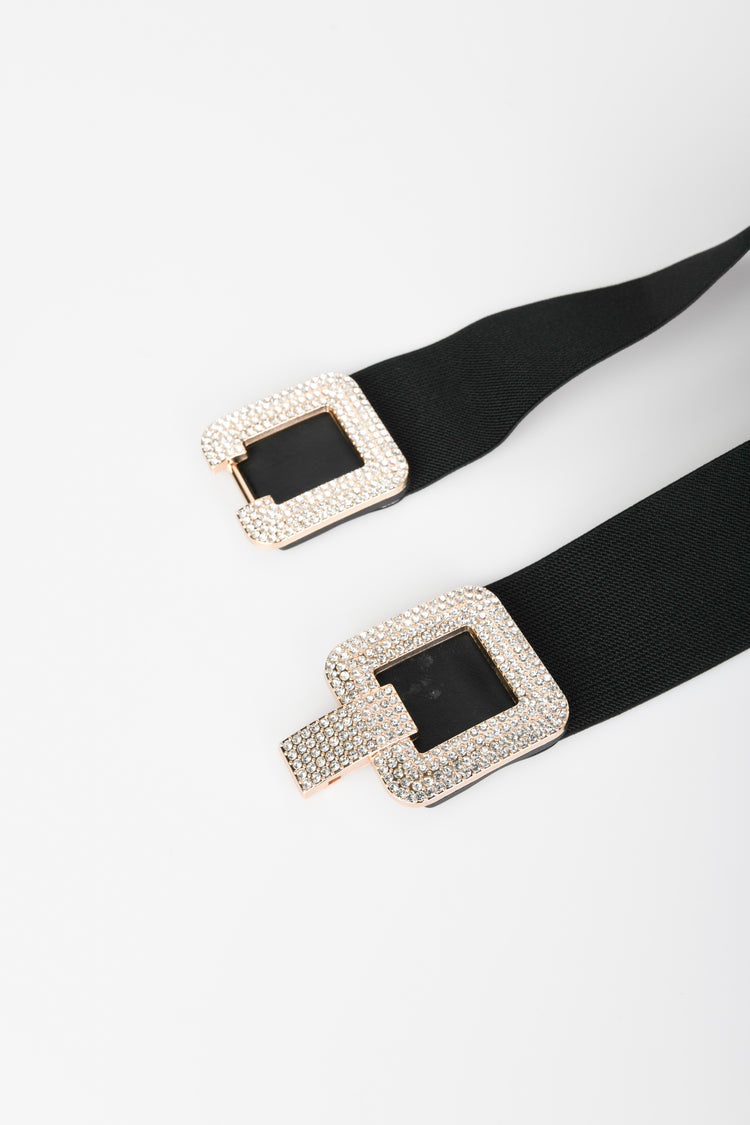Cintura elastica con doppia fibbia squadrata