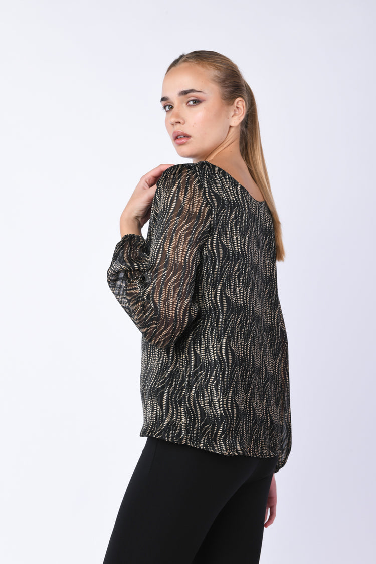 Blusa a stampa lurex