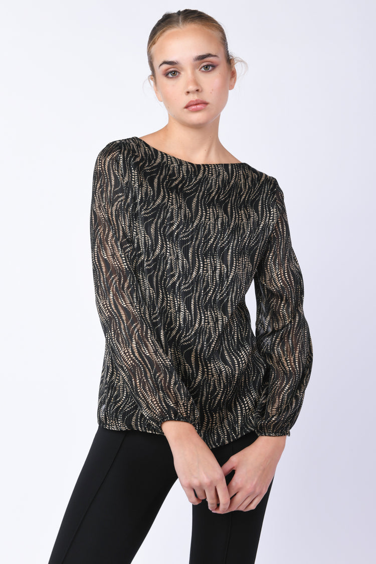 Blusa a stampa lurex