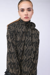 Blusa con stampa e fiocco