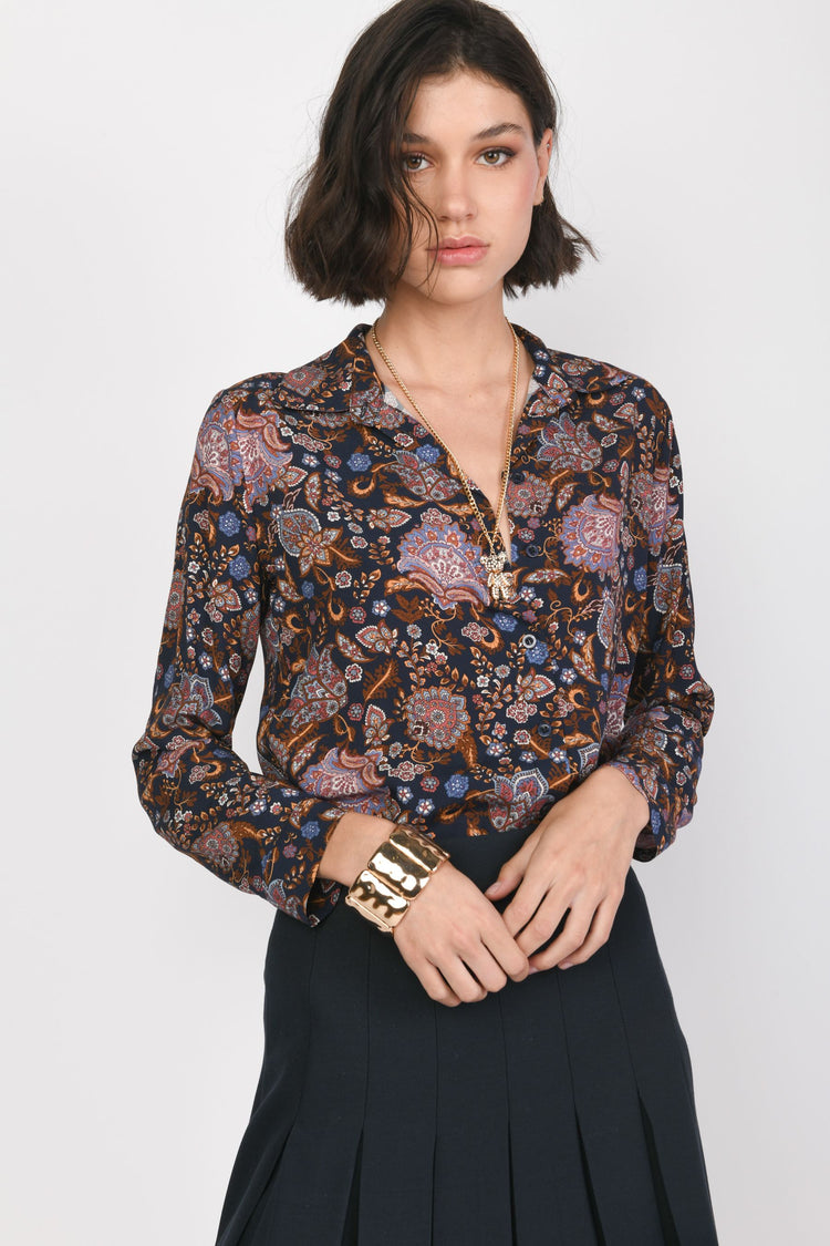 Camicia in viscosa a stampa etnica