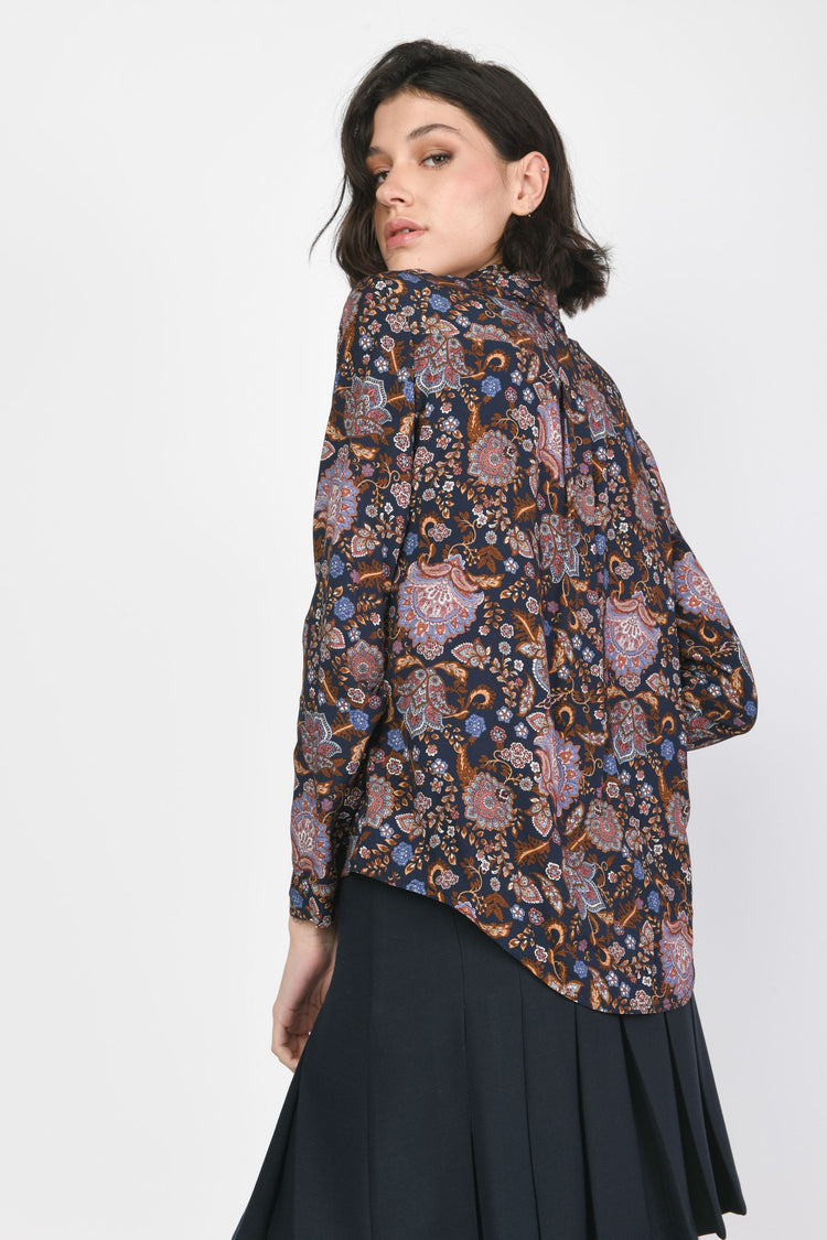 Camicia in viscosa a stampa etnica