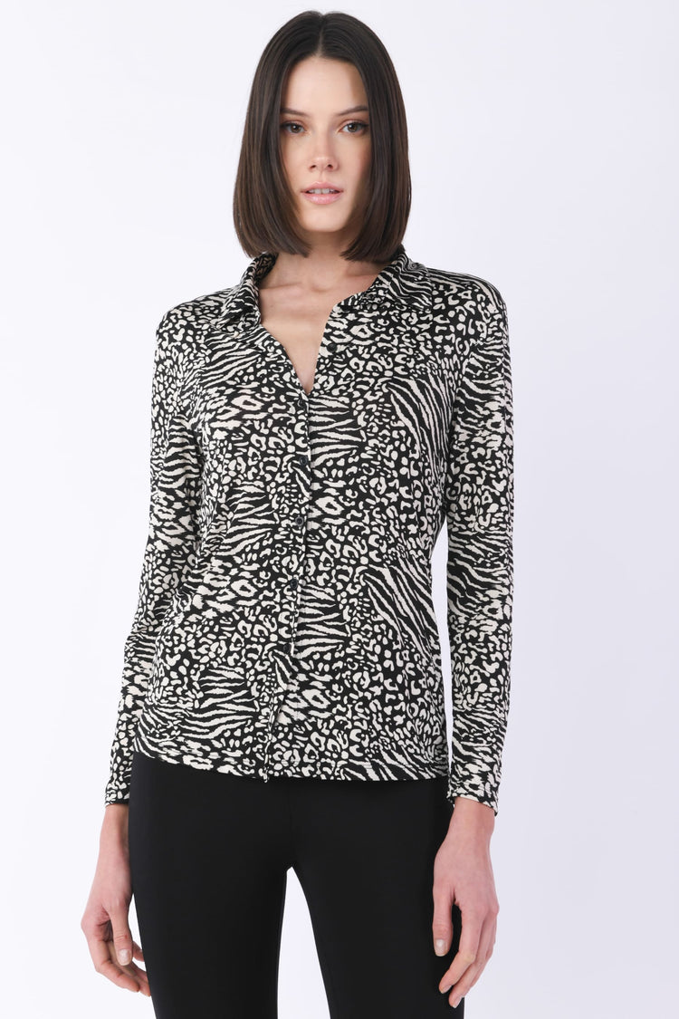 Camicia colletto animalier