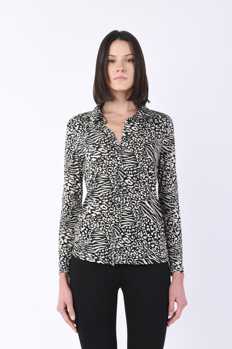 Camicia colletto animalier