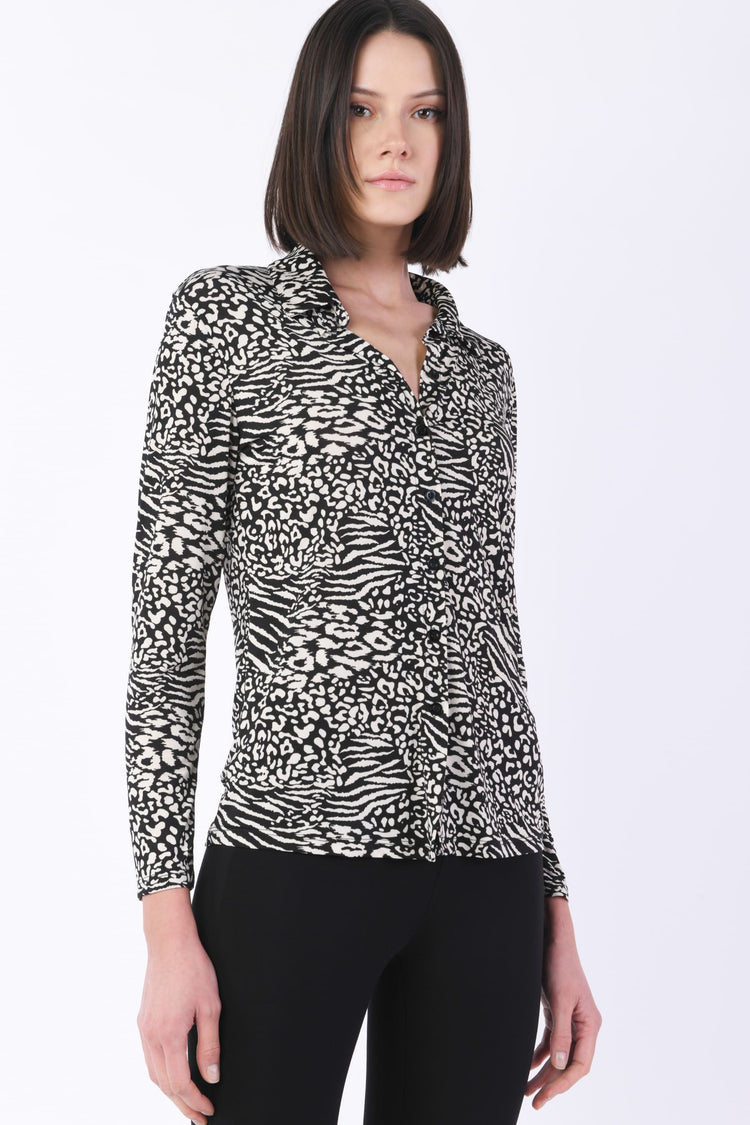 Camicia colletto animalier