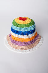 Cappello in paglia a righe