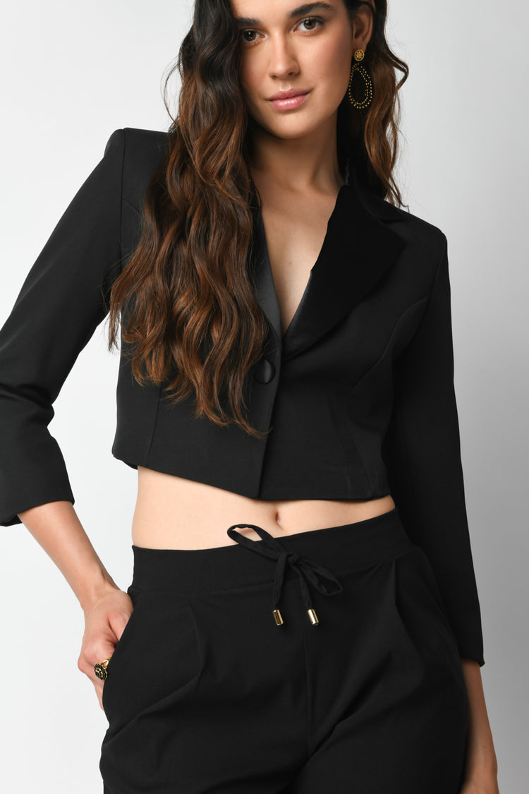 Blazer crop monopetto