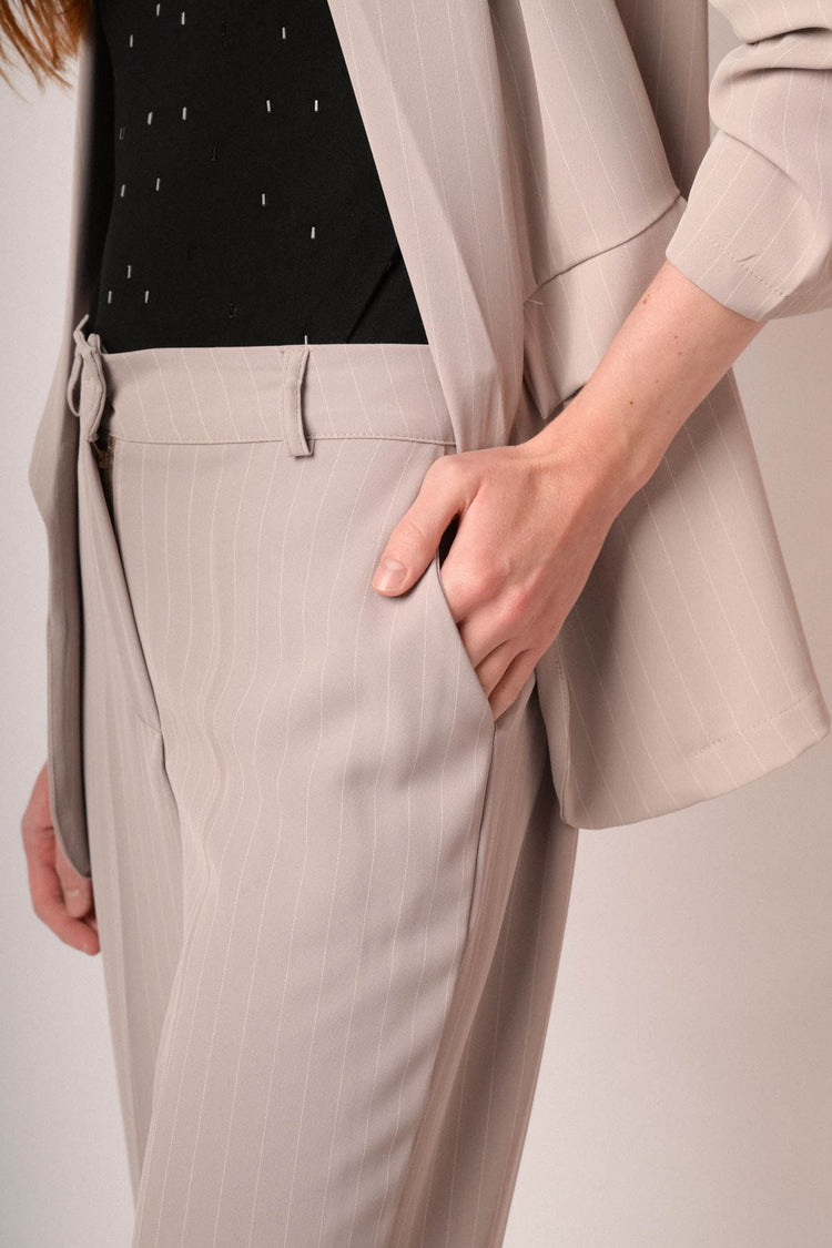 Pantaloni zampa gessato