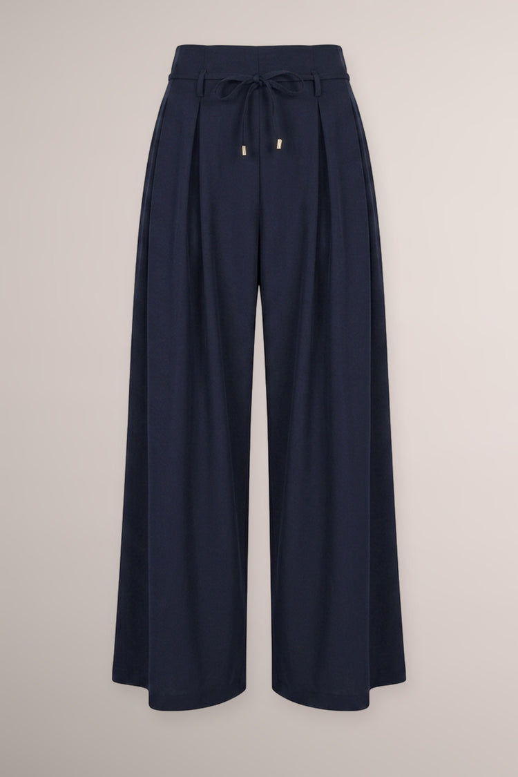 Pantaloni palazzo blu con pince
