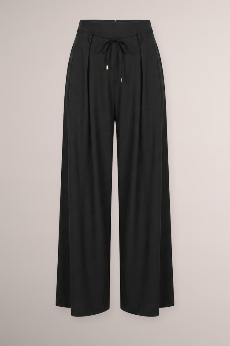 Pantaloni palazzo neri con pince
