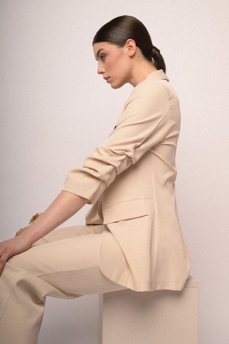 Blazer con maniche arricciate