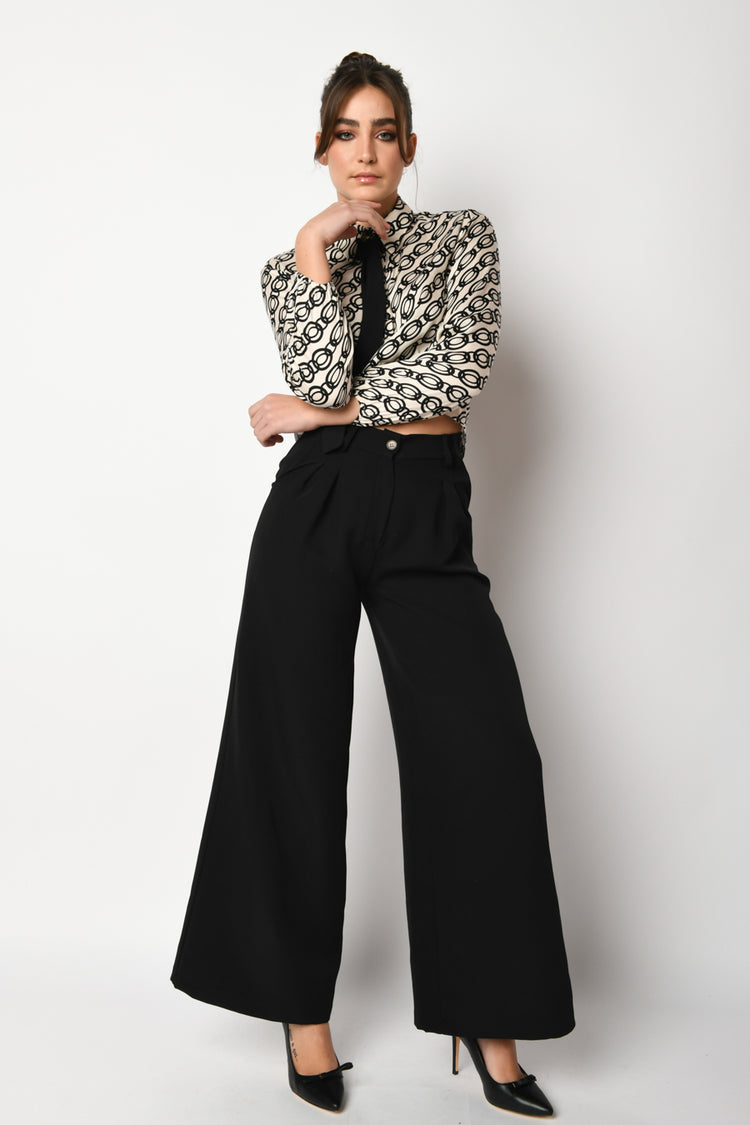 Pantaloni palazzo a vita alta