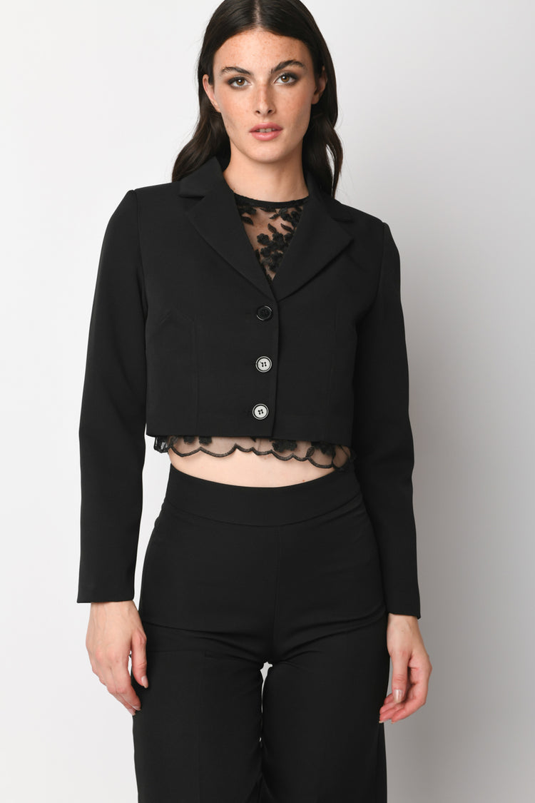Blazer crop monopetto