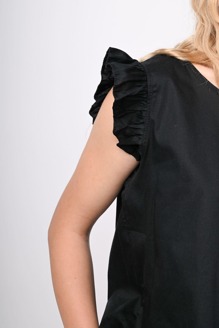 Top in cotone con volants
