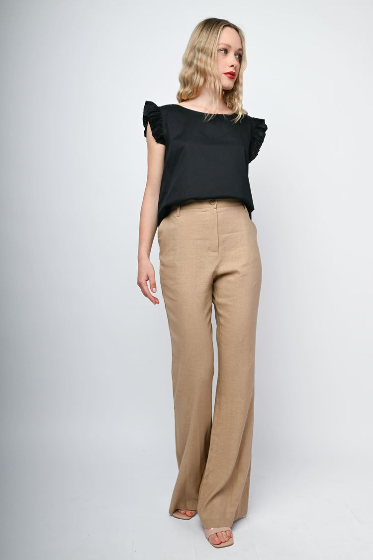Top in cotone con volants