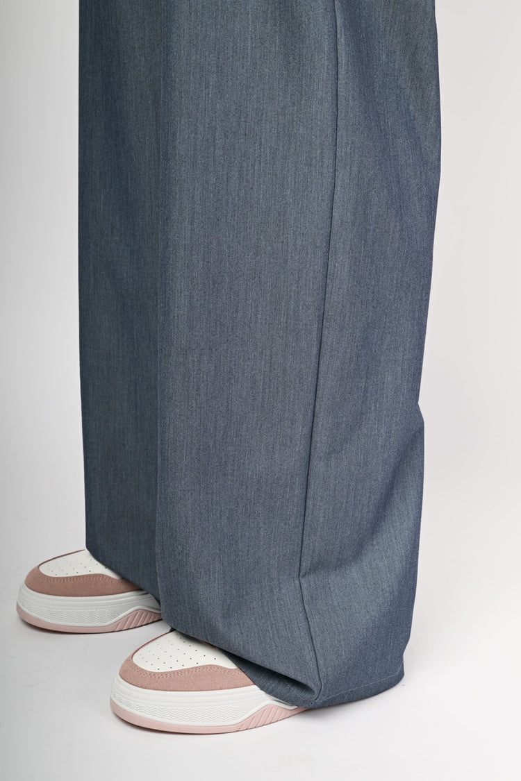 Pantaloni palazzo effetto denim