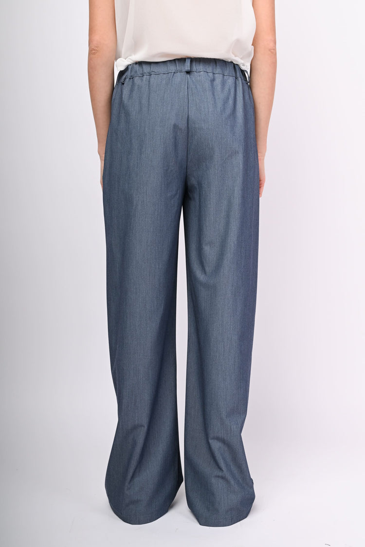 Pantaloni palazzo effetto denim