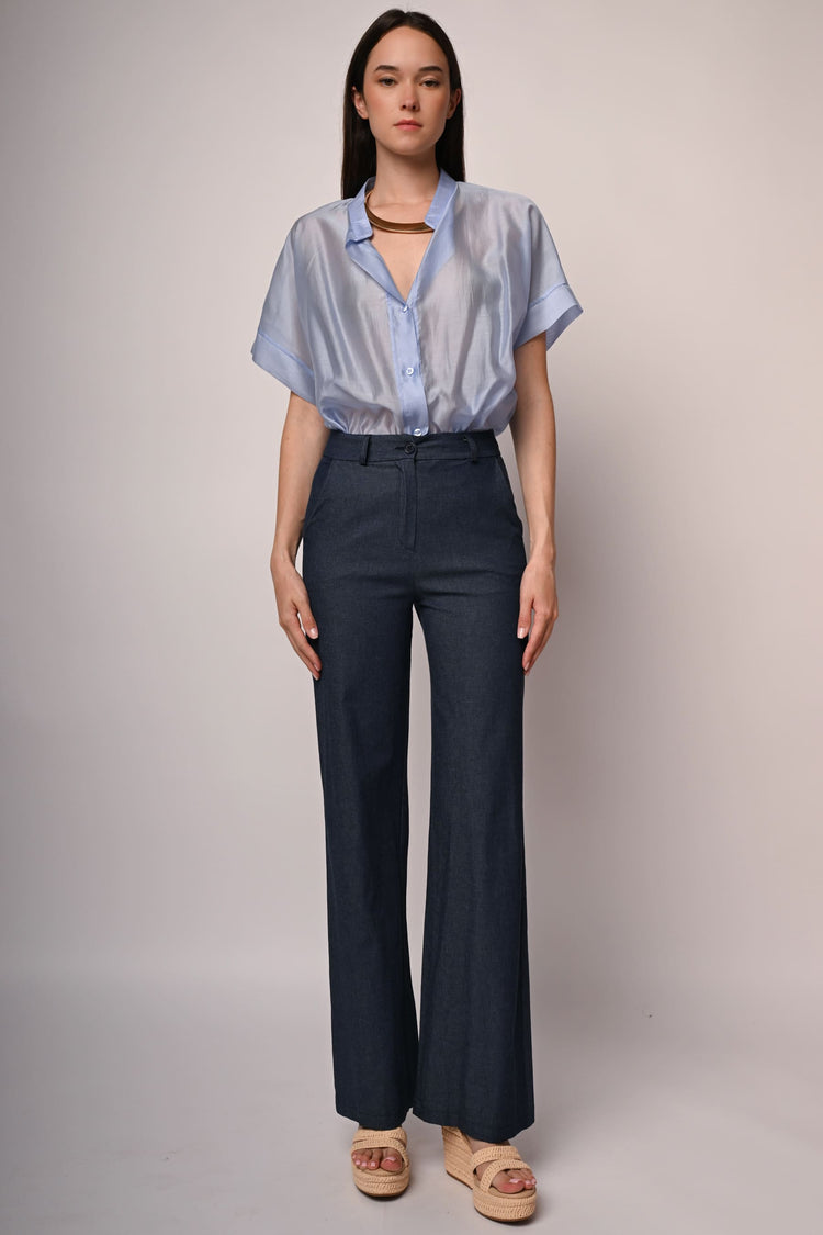 Womens Jeans Jeans Leggeri Palazzo Icsabano Pantaloni Eleganti A