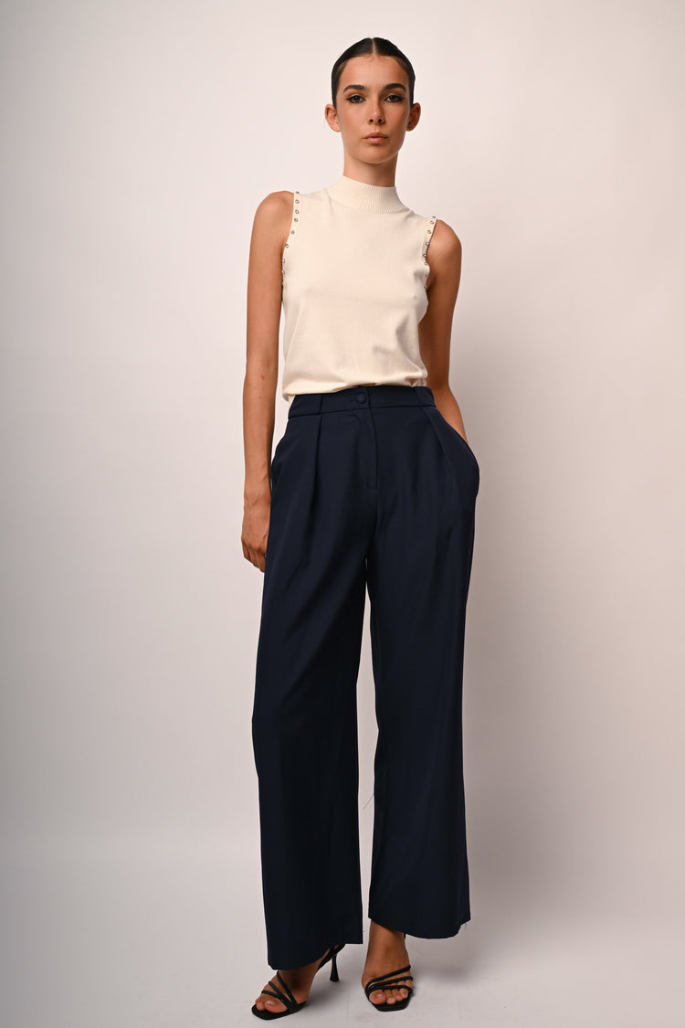 Pantaloni palazzo con pinces