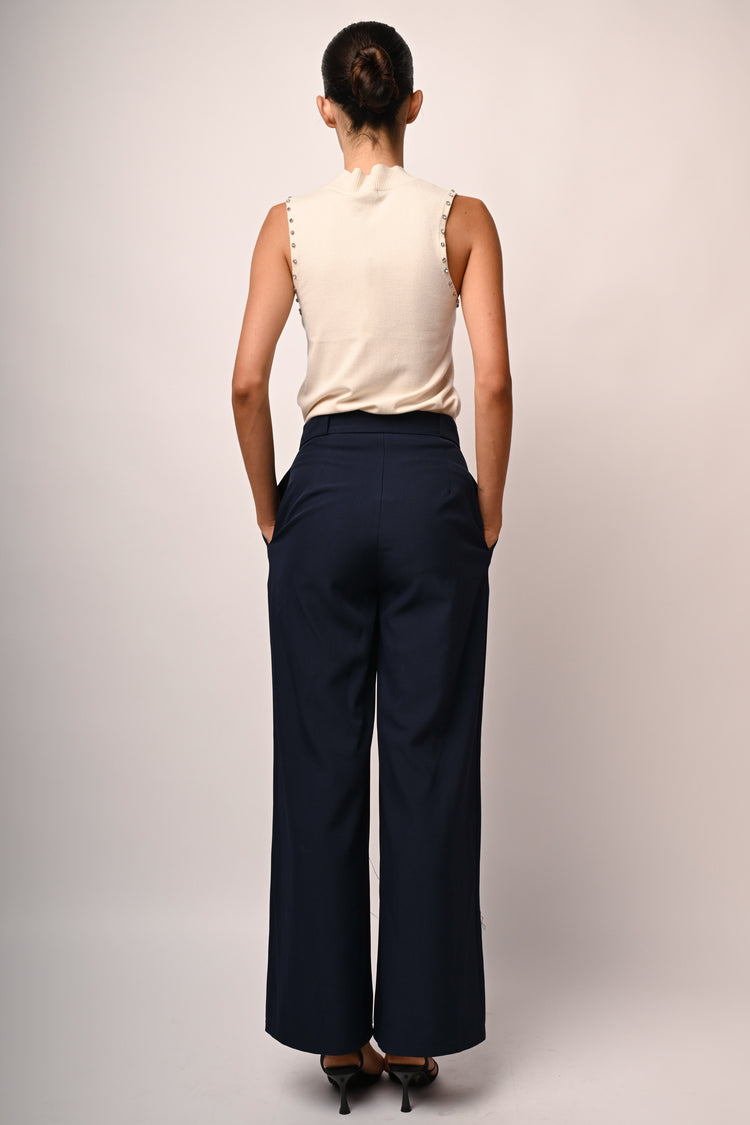 Pantaloni palazzo con pinces