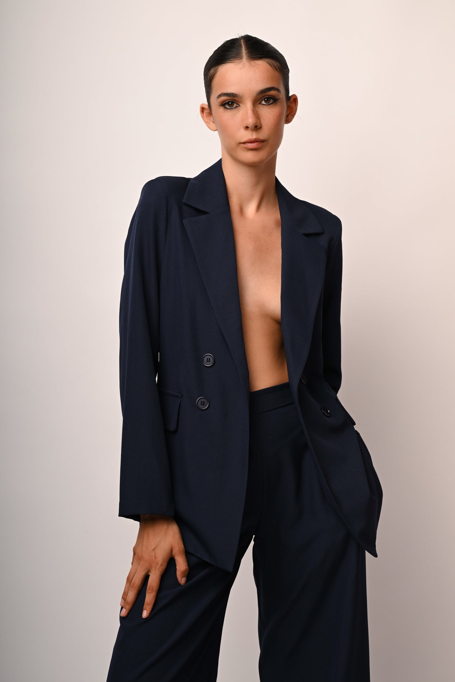 Blazer oversize effetto doppiopetto – Nunalie