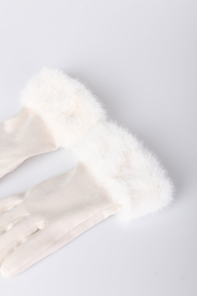 Guanti con polsini in faux fur